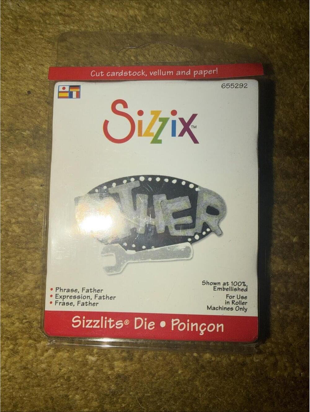 Sizzix Sizzlits Die Phrase,Father NEW